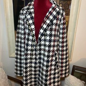 Women’s long winter blazer MELLODAY Houndstooth Patterned Garment